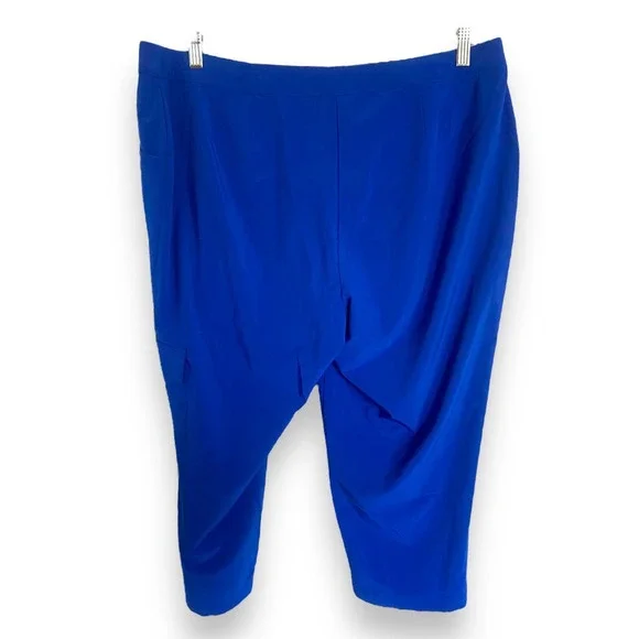 SOLD - Chico's Womens Pants Sz 3 XL 16 Royal Blue Neema Capri Cargo Crop - Picture 2 of 4